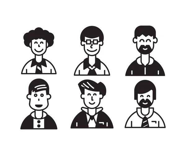 Personnages Personnages Avatars Icônes Illustration — Image vectorielle