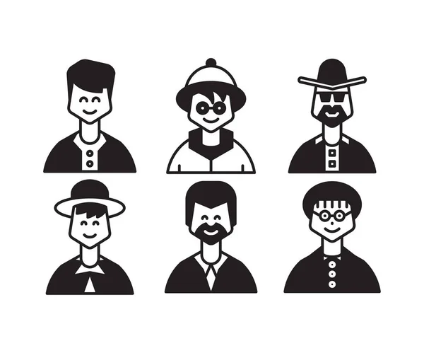 Personnages Personnages Avatars Icônes Illustration — Image vectorielle