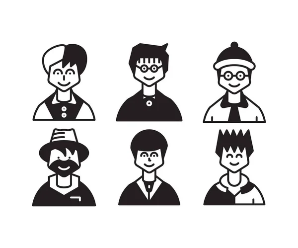 Personnages Personnages Avatars Icônes Illustration — Image vectorielle