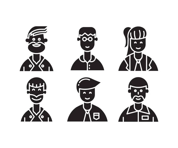 Persone Personaggi Avatar Icone Illustrazione — Vettoriale Stock