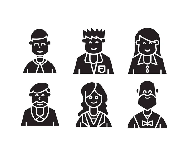 People Characters Avatars Icons Illustration — Stock Vector