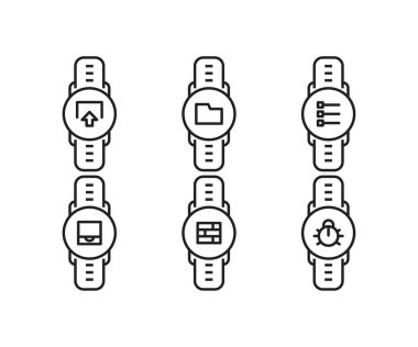 akıllı twatch ve kullanıcı arayüzü satır simgeleri ayarlandı