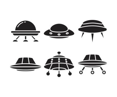 UFO simgeleri vektör illüstrasyonunu ayarla