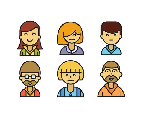 Personnages Avatars Set Vectoriel Illustration — Image vectorielle