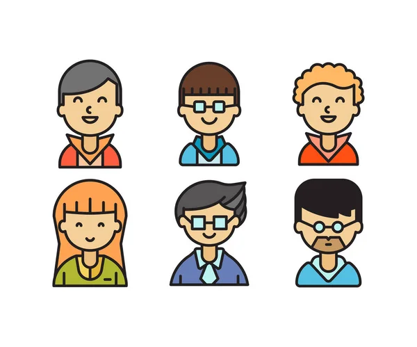 Pessoas Personagem Avatares Conjunto Vetor Ilustração — Vetor de Stock