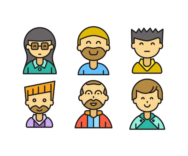 Pessoas Personagem Avatares Conjunto Vetor Ilustração —  Vetores de Stock