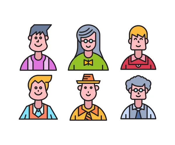 People Characters Avatars Icons Illustration — Stock Vector