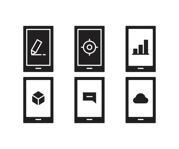 Ícones Interface Smartphone Usuário —  Vetores de Stock