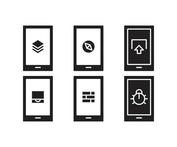 Ícones Interface Smartphone Usuário —  Vetores de Stock