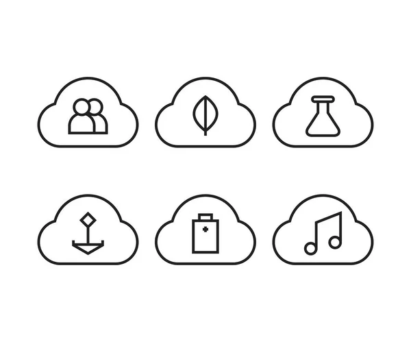 Ilustracja Wektora Chmury Obliczeniowej Interfejsu Użytkownika — Wektor stockowy