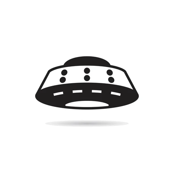 Ufo Ikon Vit Bakgrund — Stock vektor