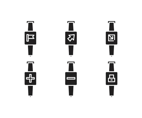 Smartwatch Interface Utilisateur Icônes Ensemble — Image vectorielle