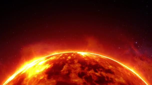 Zavřít Slunce Galaxii Pozadí Prostoru Hořící Žár Nad Žárem Zkreslující — Stock video
