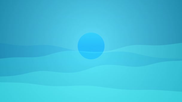 Sun Sea Blue Color Wave Background Loop Animação Limpe Cor — Vídeo de Stock