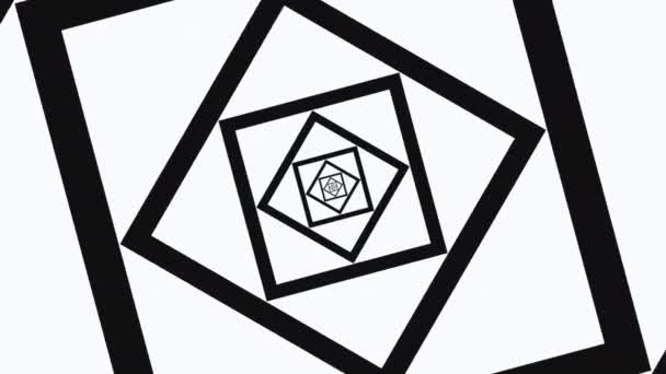 Black White Pentagon Background Loop Animation Abstract Motion Line Graphics — Stock Video