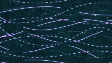 4K Veri Hattı Ağ Arkaplan Döngüsü Canlandırması. dijital çizgi bağlantı ağı arkaplanı