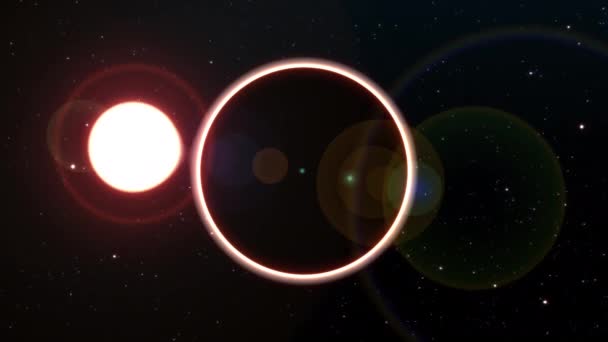 Sole Eclissi Solare Luna Nello Sfondo Dello Spazio — Video Stock