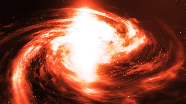 Feu Rouge Spirale Twirl Galaxy Dans Espace Arrière Plan — Photo