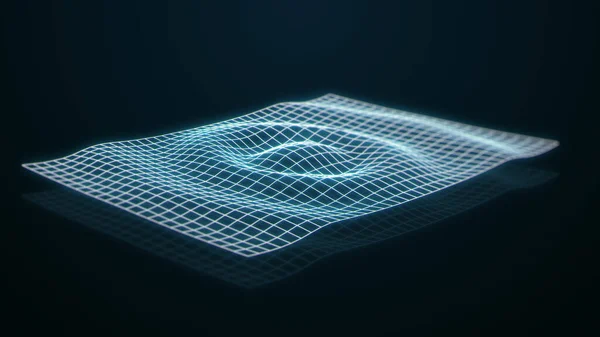 Sonar Wave Scan Wireframe Hintergrund Hintergrund Digitales Technologienetzwerk — Stockfoto