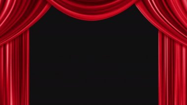 4K Perde Kapanışı Animasyon Arkaplanı. Eğlence Kutlama Ödülü Sahne Tiyatrosu Şovu