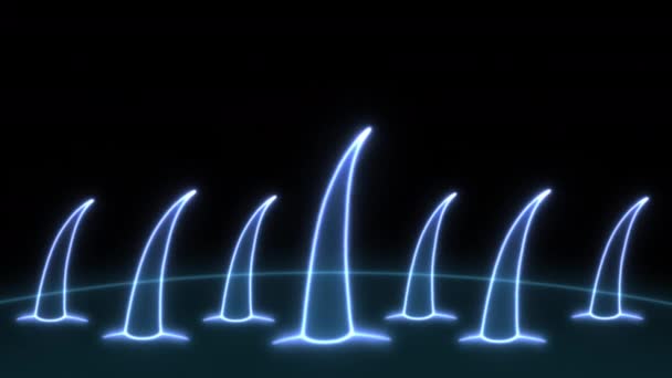 Neon Light Hair Animation Ray Primer Plano Gran Línea Cabello — Vídeos de Stock