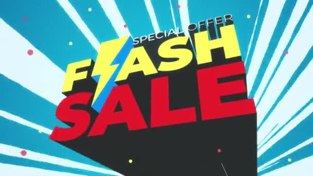 Venta Flash Oferta Especial Efecto Texto Promoción Descuento Especial Día — Vídeos de Stock