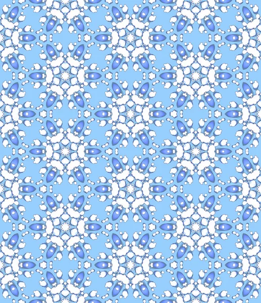 White Blue Bloom Flower Snow Abstraktes Muster Auf Blauem Hintergrund — Stockfoto