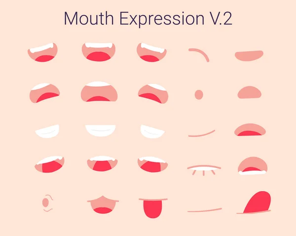 stock vector Mouth Expressions V.2 Shape, communication, emotion, mouth expresses feelings.
