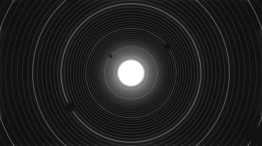 Dark Solar Stroke hattı Beyaz Gezegen Arkaplanı 'nın yörüngesinde. Uzay Arkaplanındaki Güç Yerçekimi Vakumu Galaksi Yıldız Alanı