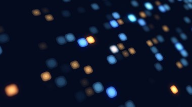 Kare Işıkları Dijital Teknoloji Arkaplanı 'nı kapatın. Dijital arayüz bağlantısı ve küresel iletişim teknolojisi fütüristik arkaplan