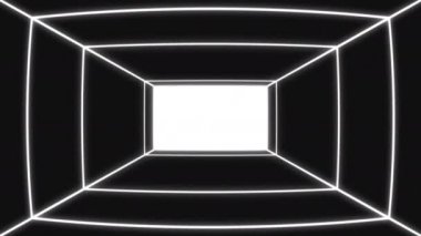 4K Siyah ve Beyaz Dikdörtgen kare Sonsuzluk Büyütme Döngüsü Canlandırma Arkaplanı