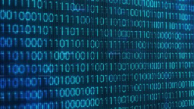 4K Dijital İkili Kod Rasgele Şebeke Teknolojisi Arkaplanı. Analitik Kaynak Kod Programı Teknoloji Ekranı