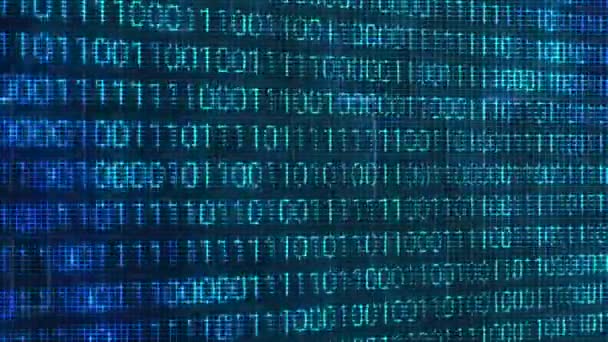4Kデジタルバイナリコード乱数グリッド技術の背景 分析ソースコードプログラムテクノロジー画面 — ストック動画