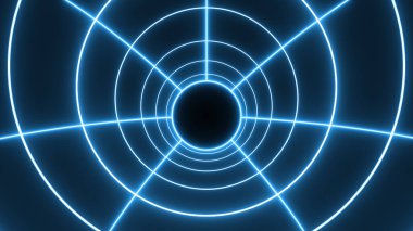 Abstract Neon Circle Lines Zoom Wormhole VJ Loop background. render neon abstract futuristic hi-tech motion background.