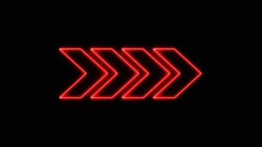 Directional Arrow neon light road sign LED Background. render neon abstract futuristic hi-tech motion background.