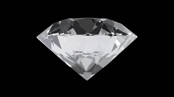 Kristalldiamant Auf Schwarzem Hintergrund Rendern Schöner Kristall Diamant Edelstein Glänzend — Stockfoto