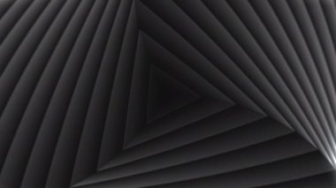 Kusursuz Döngü Soyut Üçgen Sonsuzluk Zoom Siyah ve Beyaz Arkaplan. Üçgen dalga hareketi Sonsuz yakınlaştırma Döngüsü Canlandırma arkaplanı.