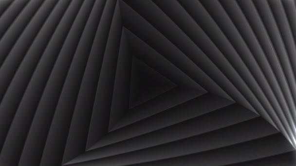 Loop Senza Cuciture Astratto Triangolo Infinito Zoom Sfondo Bianco Nero — Video Stock