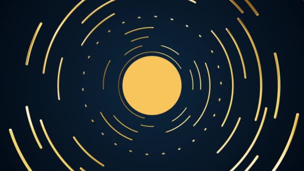 Золотые Линии Бесшовного Кольца Солнца Абстрактный Фон Абстрактные Минимальные Геометрические — стоковое видео