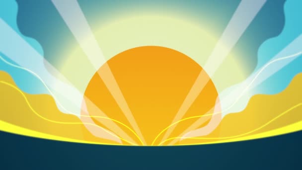 Abstract Clean Sunrise Scene Product Showcase Hintergrund Cartoon Hintergründe Einen — Stockvideo