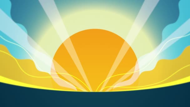 Безшовні Петлі Абстрактний Чистий Захід Сонця Вітрина Тло Продукту Мультяшні — стокове відео
