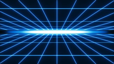 Soyut Dikdörtgen Neon Çizgileri Sonsuz Zoom Teknolojisi Şebeke VJ Döngü Arkaplanı. neon soyut gelecek yüksek teknolojili hareket arkaplanı.