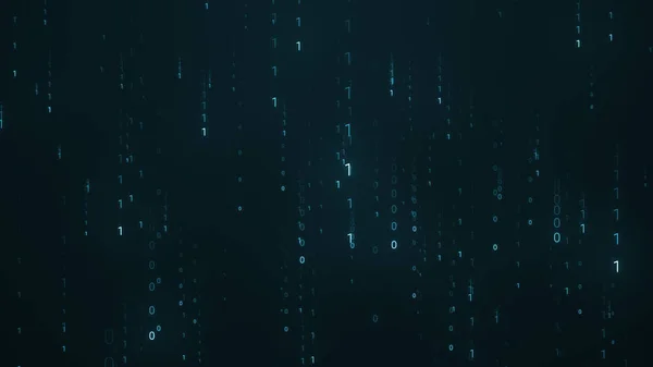 Lots Matrix Binary Code Random Number Falling Continuously Background Analytics — ストック写真