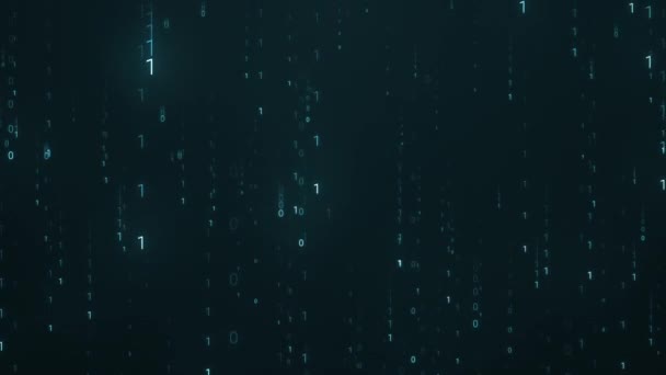 Mnóstwo Kodu Binarnego Matrix Losowy Numer Spadający Ciągłe Tło Analityka — Wideo stockowe