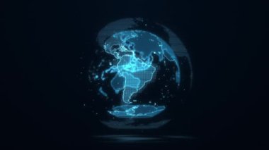 Kusursuz Döngüsüz Dünya Dijital Sanal Teknoloji Ekran Arkaplanı. dijital hologram teknolojisi internet bağlantısı arkaplanı