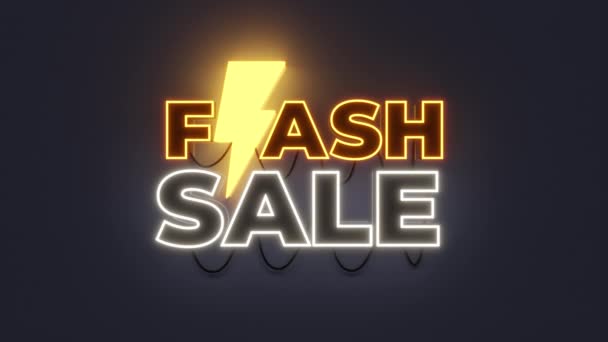 Бесшовная Рендеринговая Система Neon Light Flash Sale Эффектом Специальная Скидка — стоковое видео