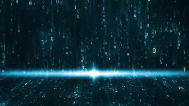 Lots Matrix Binary Code Random Number Falling Slide Floor Light — Stockvideo