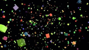 Kusursuz Döngüsüz Dijital Parçacık Dalgası Sokağı Saha Teknolojisi Arkaplanı. Soyut Küçük Parçacıklar dijital sistem ağı Arkaplanı.