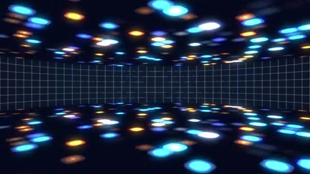 Seamless Loop Square Lights Disco Bar Light Digital Technology Background — Vídeo de Stock