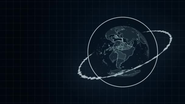 Безшовна Петля Цифрова Земля Звукова Хвиля Потік Дані Світові Технології — стокове відео
